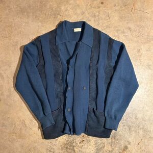 Unbranded Men's Navy and Blue Cardigan